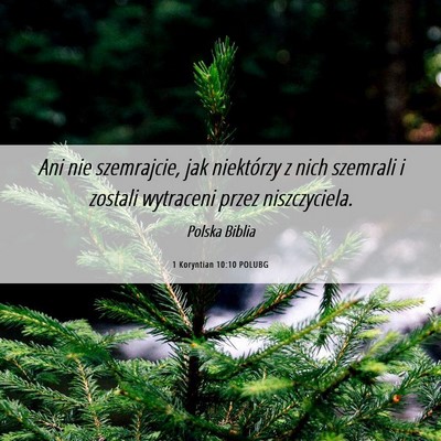 Picture 06 - 1 Koryntian 10:10 POLUBG - Ani nie szemrajcie, jak niektórzy z nich - Bible Verse Picture