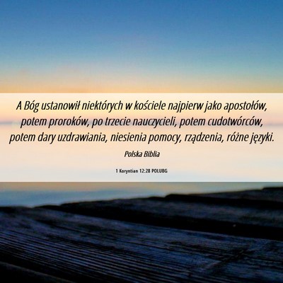Picture 06 - 1 Koryntian 12:28 POLUBG - A Bóg ustanowił niektórych w kościele - Bible Verse Picture