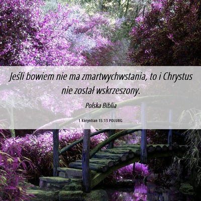 Picture 06 - 1 Koryntian 15:13 POLUBG - Jeśli bowiem nie ma zmartwychwstania, to i - Bible Verse Picture