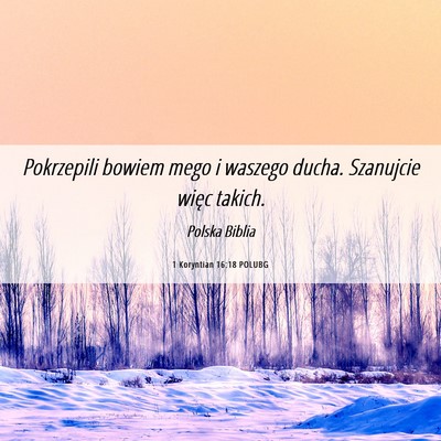 Picture 06 - 1 Koryntian 16:18 POLUBG - Pokrzepili bowiem mego i waszego ducha. Szanujcie - Bible Verse Picture