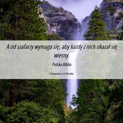 Picture 06 - 1 Koryntian 4:2 POLUBG - A od szafarzy wymaga się, aby każdy z nich - Bible Verse Picture