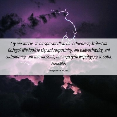 Picture 06 - 1 Koryntian 6:9 POLUBG - Czy nie wiecie, że niesprawiedliwi nie - Bible Verse Picture