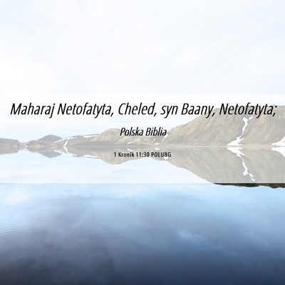 Picture 06 - 1 Kronik 11:30 POLUBG - Maharaj Netofatyta, Cheled, syn Baany, - Bible Verse Picture