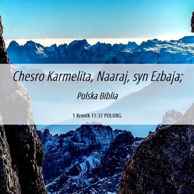 Picture 06 - 1 Kronik 11:37 POLUBG - Chesro Karmelita, Naaraj, syn - Bible Verse Picture