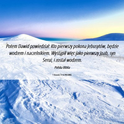 Picture 06 - 1 Kronik 11:6 POLUBG - Potem Dawid powiedział: Kto pierwszy pokona - Bible Verse Picture