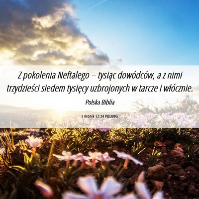 Picture 06 - 1 Kronik 12:34 POLUBG - Z pokolenia Neftalego – tysiąc dowódców, a z - Bible Verse Picture