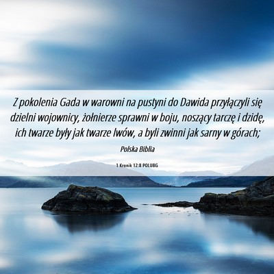 Picture 06 - 1 Kronik 12:8 POLUBG - Z pokolenia Gada w warowni na pustyni do Dawida - Bible Verse Picture