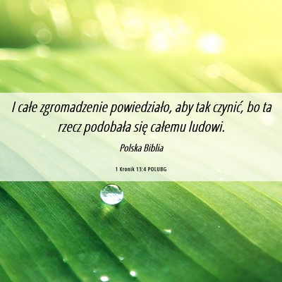 Picture 06 - 1 Kronik 13:4 POLUBG - I całe zgromadzenie powiedziało, aby tak - Bible Verse Picture