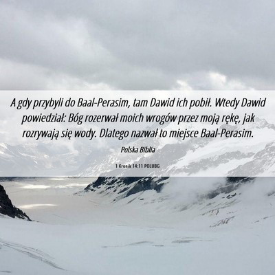 Picture 06 - 1 Kronik 14:11 POLUBG - A gdy przybyli do Baal-Perasim, tam Dawid ich - Bible Verse Picture