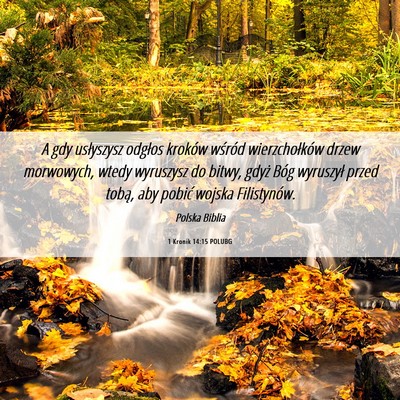 Picture 06 - 1 Kronik 14:15 POLUBG - A gdy usłyszysz odgłos kroków wśród - Bible Verse Picture