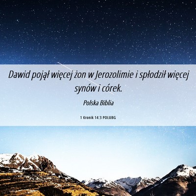 Picture 06 - 1 Kronik 14:3 POLUBG - Dawid pojął więcej żon w Jerozolimie i - Bible Verse Picture