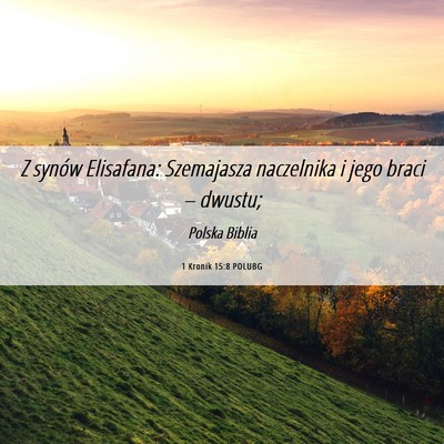 Picture 06 - 1 Kronik 15:8 POLUBG - Z synów Elisafana: Szemajasza naczelnika i jego - Bible Verse Picture
