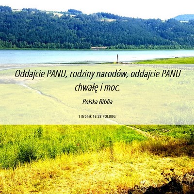 Picture 06 - 1 Kronik 16:28 POLUBG - Oddajcie PANU, rodziny narodów, oddajcie PANU - Bible Verse Picture