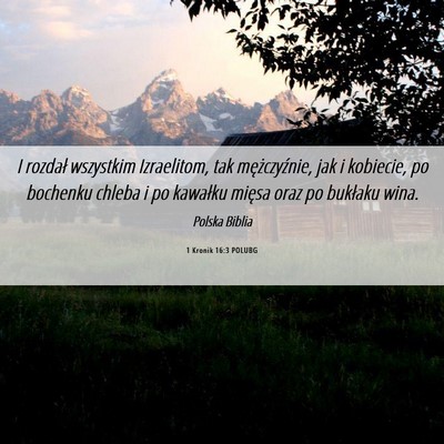 Picture 06 - 1 Kronik 16:3 POLUBG - I rozdał wszystkim Izraelitom, tak - Bible Verse Picture