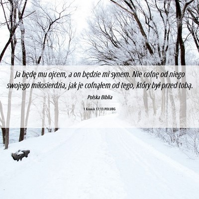 Picture 06 - 1 Kronik 17:13 POLUBG - Ja będę mu ojcem, a on będzie mi synem. Nie - Bible Verse Picture