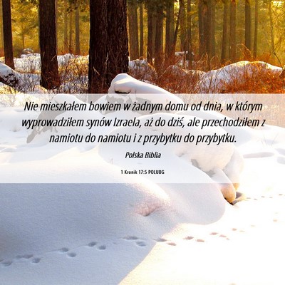 Picture 06 - 1 Kronik 17:5 POLUBG - Nie mieszkałem bowiem w żadnym domu od dnia, w - Bible Verse Picture