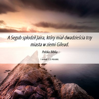 Picture 06 - 1 Kronik 2:22 POLUBG - A Segub spłodził Jaira, który miał - Bible Verse Picture