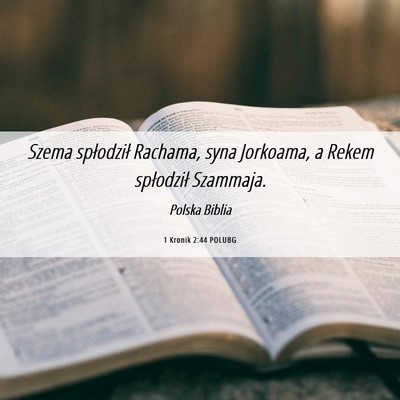 Picture 06 - 1 Kronik 2:44 POLUBG - Szema spłodził Rachama, syna Jorkoama, a Rekem - Bible Verse Picture