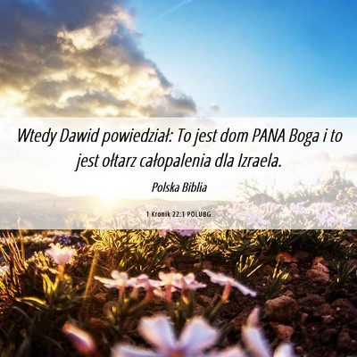 Picture 06 - 1 Kronik 22:1 POLUBG - Wtedy Dawid powiedział: To jest dom PANA Boga i - Bible Verse Picture