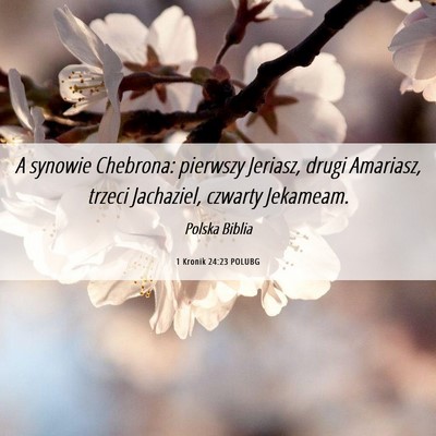Picture 06 - 1 Kronik 24:23 POLUBG - A synowie Chebrona: pierwszy Jeriasz, drugi - Bible Verse Picture