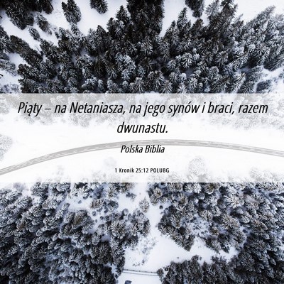 Picture 06 - 1 Kronik 25:12 POLUBG - Piąty – na Netaniasza, na jego synów i braci, - Bible Verse Picture