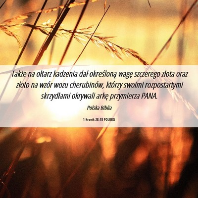 Picture 06 - 1 Kronik 28:18 POLUBG - Także na ołtarz kadzenia dał określoną wagę - Bible Verse Picture