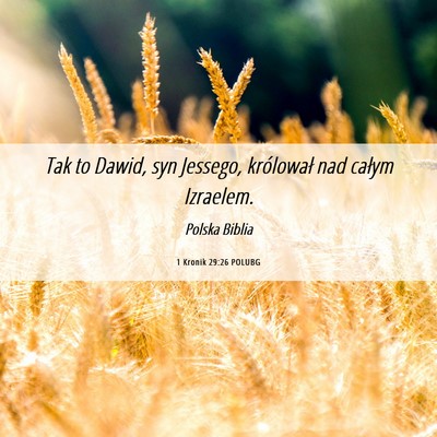 Picture 06 - 1 Kronik 29:26 POLUBG - Tak to Dawid, syn Jessego, królował nad całym - Bible Verse Picture