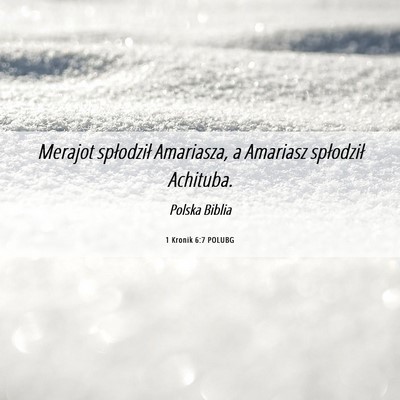 Picture 06 - 1 Kronik 6:7 POLUBG - Merajot spłodził Amariasza, a Amariasz - Bible Verse Picture