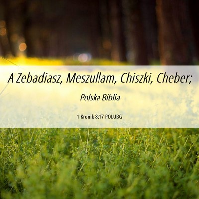 Picture 06 - 1 Kronik 8:17 POLUBG - A Zebadiasz, Meszullam, Chiszki, - Bible Verse Picture