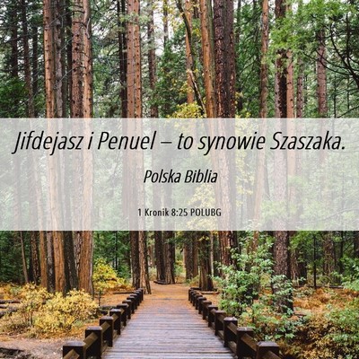 Picture 06 - 1 Kronik 8:25 POLUBG - Jifdejasz i Penuel – to synowie - Bible Verse Picture
