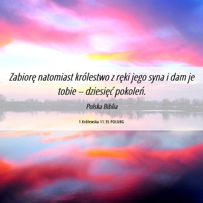 Picture 06 - 1 Królewska 11:35 POLUBG - Zabiorę natomiast królestwo z ręki jego syna i - Bible Verse Picture