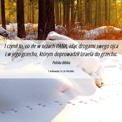 Picture 06 - 1 Królewska 15:26 POLUBG - I czynił to, co złe w oczach PANA, idąc - Bible Verse Picture