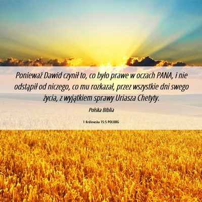Picture 06 - 1 Królewska 15:5 POLUBG - Ponieważ Dawid czynił to, co było prawe w - Bible Verse Picture