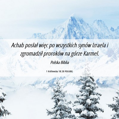 Picture 06 - 1 Królewska 18:20 POLUBG - Achab posłał więc po wszystkich synów Izraela - Bible Verse Picture