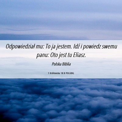 Picture 06 - 1 Królewska 18:8 POLUBG - Odpowiedział mu: To ja jestem. Idź i powiedz - Bible Verse Picture
