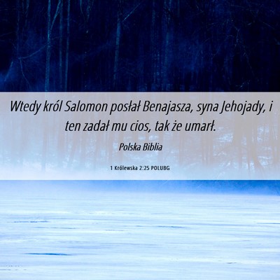Picture 06 - 1 Królewska 2:25 POLUBG - Wtedy król Salomon posłał Benajasza, syna - Bible Verse Picture