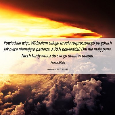 Picture 06 - 1 Królewska 22:17 POLUBG - Powiedział więc: Widziałem całego Izraela - Bible Verse Picture
