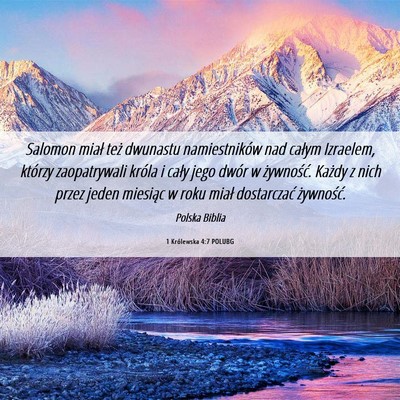 Picture 06 - 1 Królewska 4:7 POLUBG - Salomon miał też dwunastu namiestników nad - Bible Verse Picture