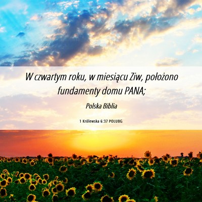 Picture 06 - 1 Królewska 6:37 POLUBG - W czwartym roku, w miesiącu Ziw, położono - Bible Verse Picture