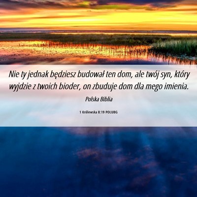 Picture 06 - 1 Królewska 8:19 POLUBG - Nie ty jednak będziesz budował ten dom, ale - Bible Verse Picture