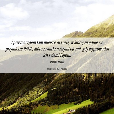 Picture 06 - 1 Królewska 8:21 POLUBG - I przeznaczyłem tam miejsce dla arki, w której - Bible Verse Picture