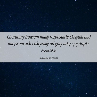 Picture 06 - 1 Królewska 8:7 POLUBG - Cherubiny bowiem miały rozpostarte skrzydła nad - Bible Verse Picture