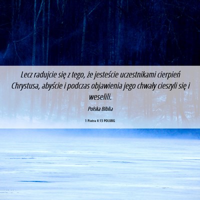 Picture 06 - 1 Piotra 4:13 POLUBG - Lecz radujcie się z tego, że jesteście - Bible Verse Picture