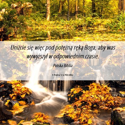 Picture 06 - 1 Piotra 5:6 POLUBG - Uniżcie się więc pod potężną ręką Boga, - Bible Verse Picture