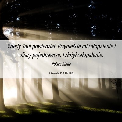 Picture 06 - 1 Samuela 13:9 POLUBG - Wtedy Saul powiedział: Przynieście mi - Bible Verse Picture