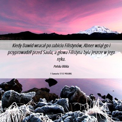 Picture 06 - 1 Samuela 17:57 POLUBG - Kiedy Dawid wracał po zabiciu Filistynów, Abner - Bible Verse Picture
