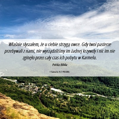 Picture 06 - 1 Samuela 25:7 POLUBG - Właśnie słyszałem, że u ciebie strzygą - Bible Verse Picture