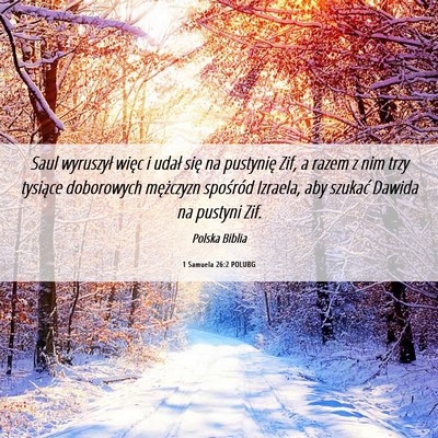 Picture 06 - 1 Samuela 26:2 POLUBG - Saul wyruszył więc i udał się na pustynię - Bible Verse Picture
