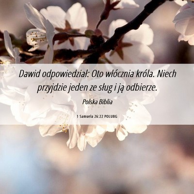 Picture 06 - 1 Samuela 26:22 POLUBG - Dawid odpowiedział: Oto włócznia króla. Niech - Bible Verse Picture