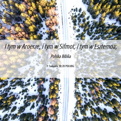 Picture 06 - 1 Samuela 30:28 POLUBG - I tym w Aroerze, i tym w Sifmot, i tym w - Bible Verse Picture